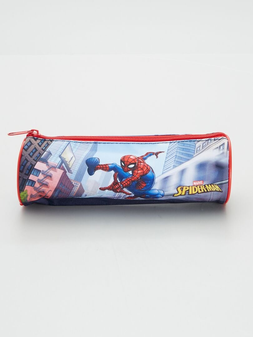 Spider-Man Federmäppchen Für Jugendliche – Blau/rot, Flaches Etui Mit 3 Fächern, Größe L