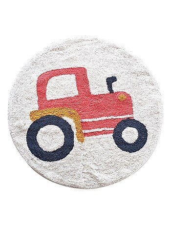 Rond kindertapijt getuft katoen 'Tractor' 80 x 80 cm d_80 cm – Future Home