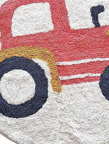Rond kindertapijt getuft katoen 'Tractor' 80 x 80 cm d_80 cm – Future Home
