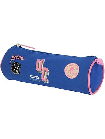 Rond pennenzak met ritssluiting 22 cm cylindre roze CAMPS