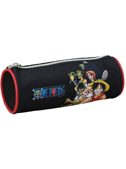 Rond pennenzak ONE PIECE – 21 cm met rits metaal – voering rood - Kiabi