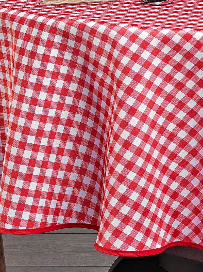 Rond rood en wit geruit tafelkleed Multicolor - Kiabi