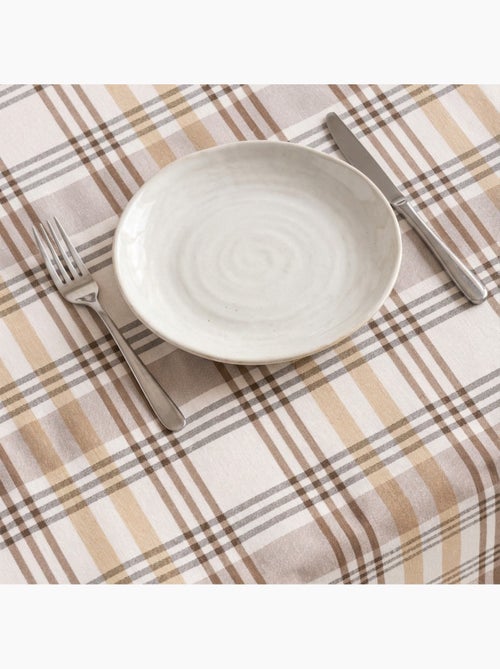 Rond vlekbestendig tafelkleed met tartandessin, natuurlijke touch en valling - Gamusi. - Kiabi Rond vlekbestendig tafelkleed met tartandessin, natuurlijke touch en valling - Gamusi. - Kiabi