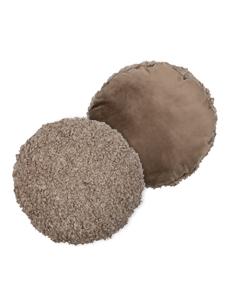 Rond zacht kussen Taupe - Kiabi