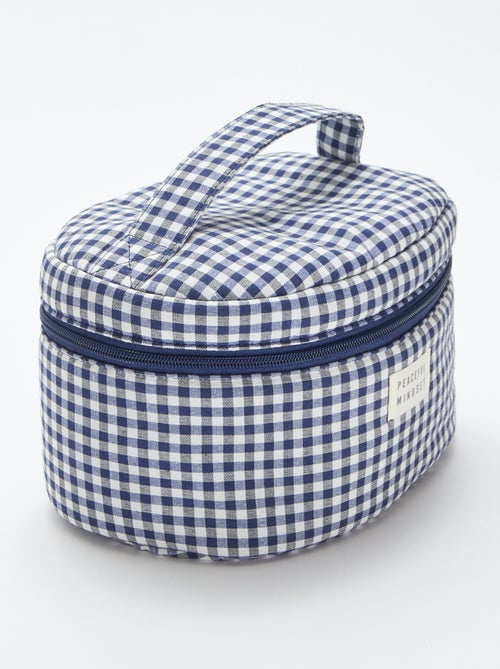 Ronde beautycase met vichyruitje - Kiabi