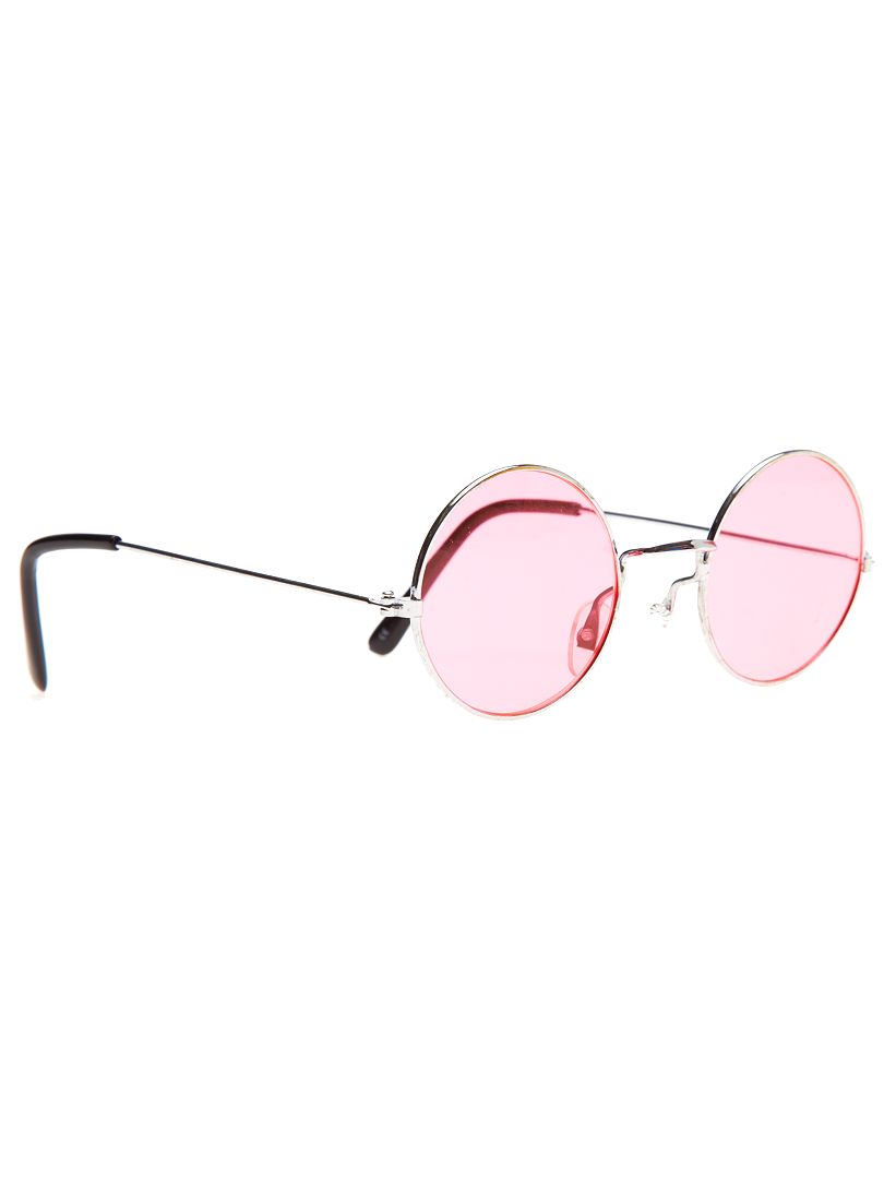 Ronde bril verkleedkleding hippie roze - Kiabi