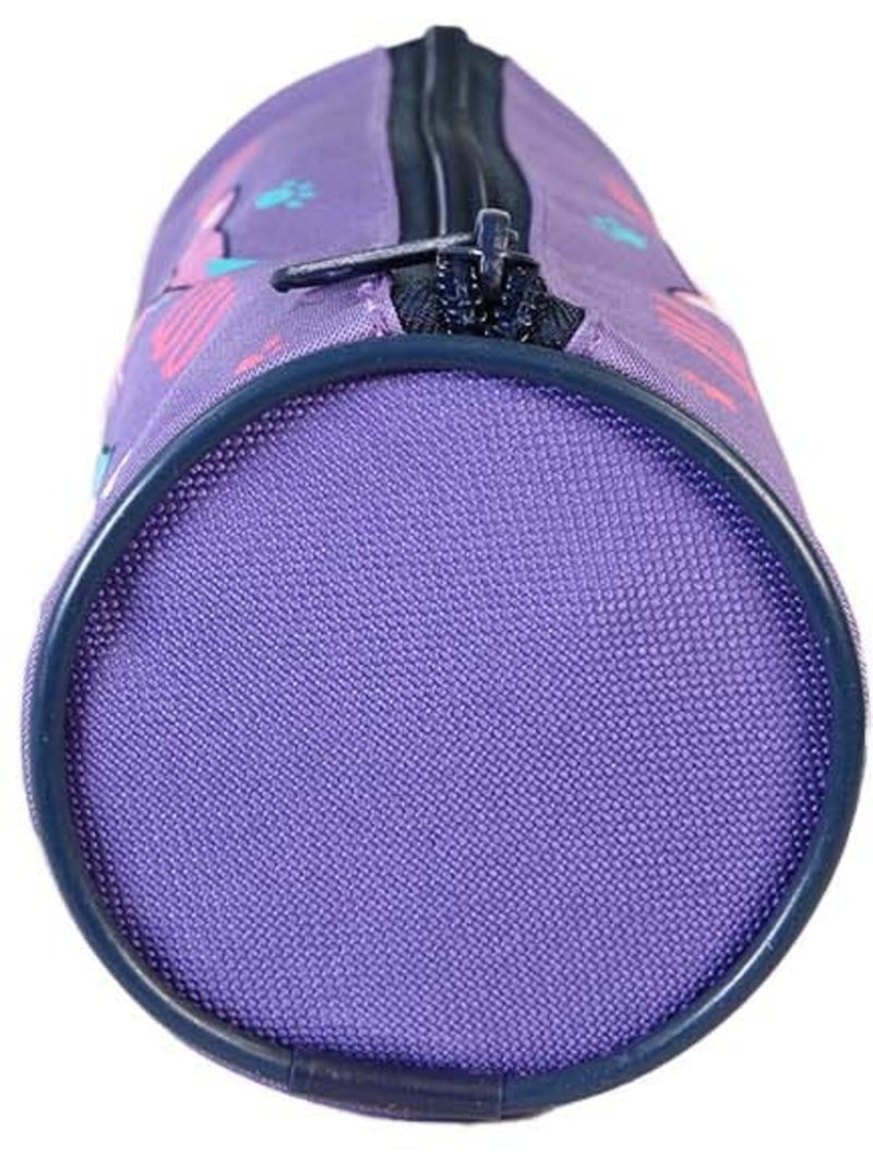 Ronde Lili Lou Kat-pennenzak 22 cm Paars - Kiabi