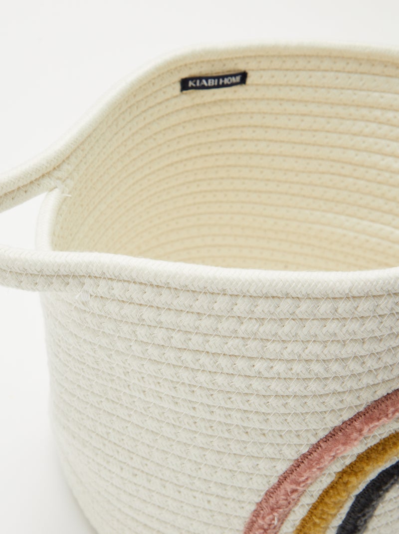Ronde mand van touw - Regenboog Rose - Kiabi
