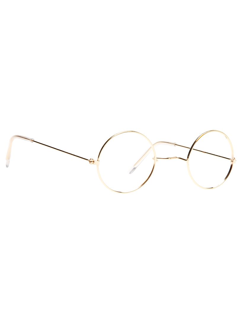 Ronde, metalen bril zonder glazen goudkleur - Kiabi