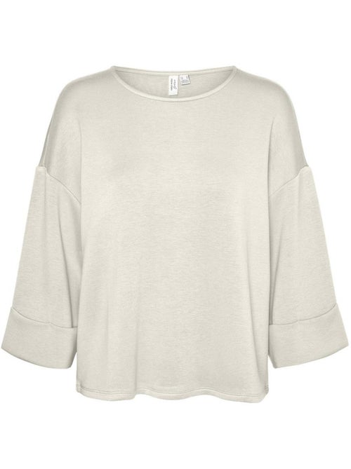 Rood 3/4 mouw t-shirt dames vero moda mocca - Kiabi
