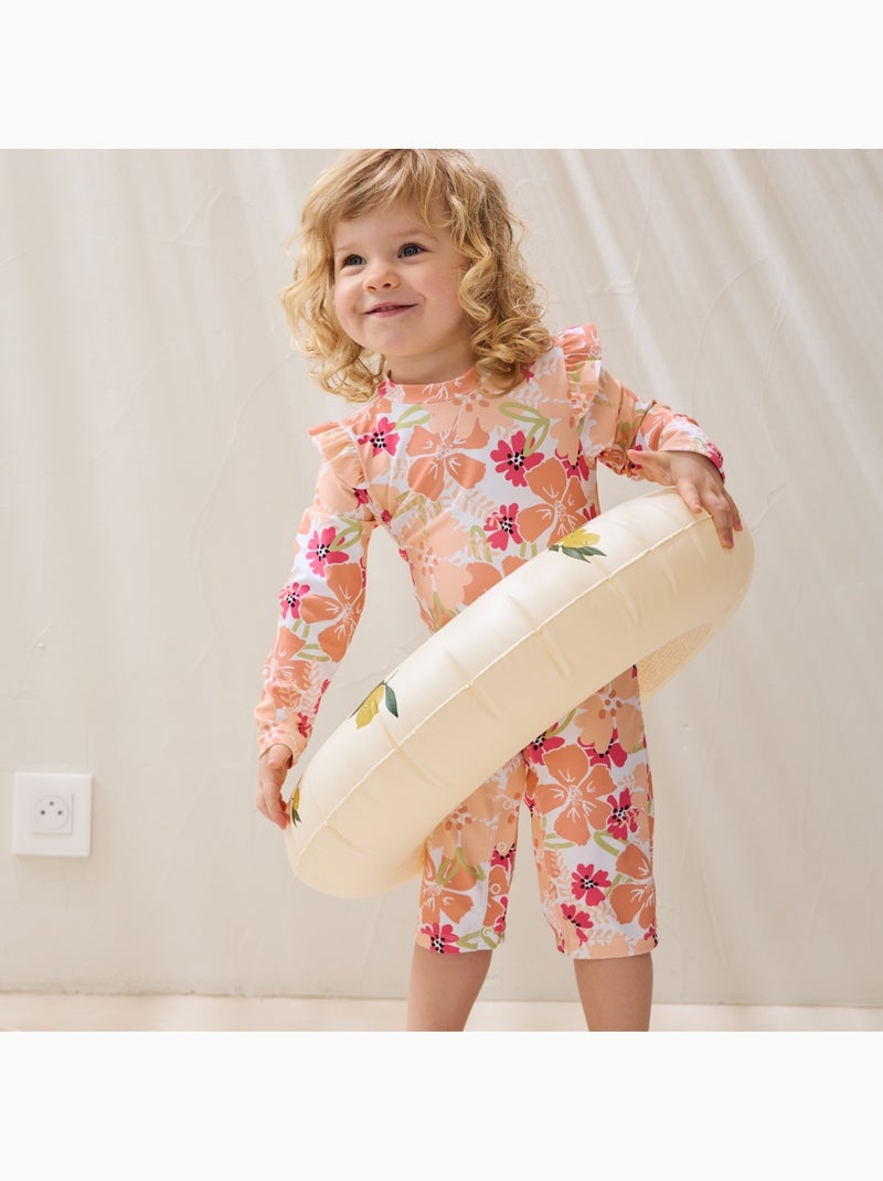 Rosara UV-bescherming babyzwempak met lange mouwen Perzik - Kiabi