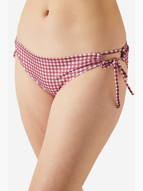 Roselake bikinibroekje met strik aan de zijkant en ruitjes penti - Kiabi Roselake bikinibroekje met strik aan de zijkant en ruitjes penti - Kiabi