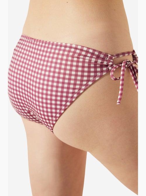 Roselake bikinibroekje met strik aan de zijkant en ruitjes penti - Kiabi Roselake bikinibroekje met strik aan de zijkant en ruitjes penti - Kiabi