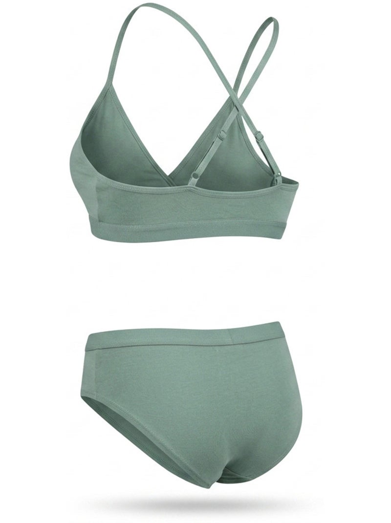 ROXY Lot 2 Ensembles Fille Brassière Culotte Coton Licence Officielle Vert Sauge - Kiabi