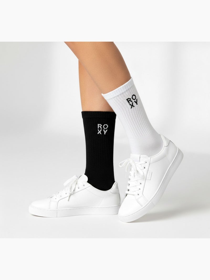 ROXY Lot Chaussettes Femme Crew – Pack 6 Paires Noir Blanc - Kiabi