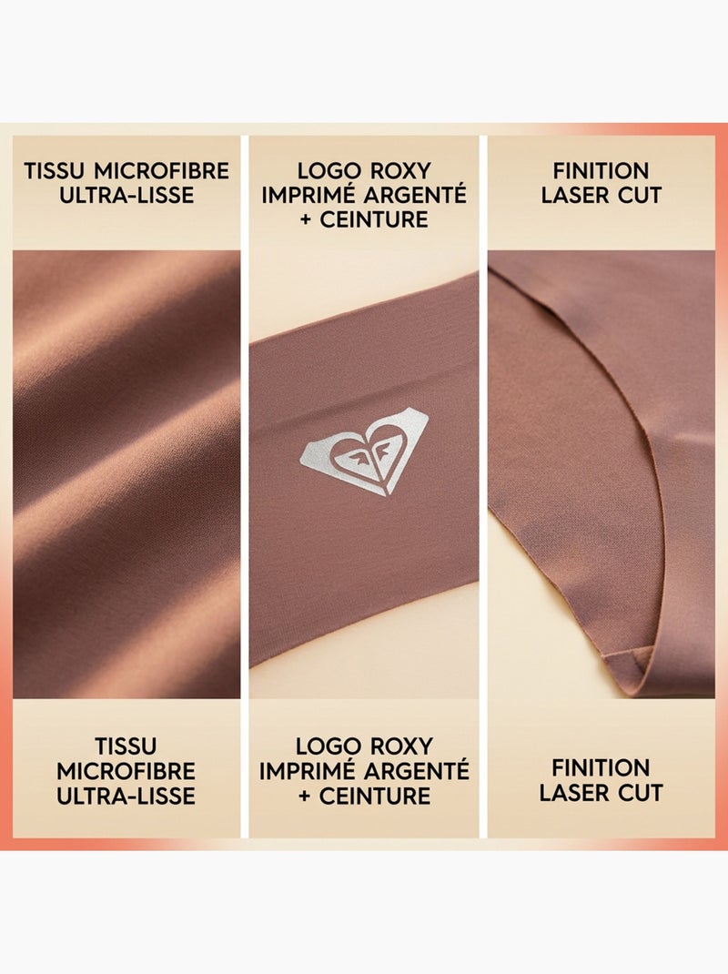 ROXY Slips Microvezel Onzichtbaar Lasersnede Set van 4 Mauve - Kiabi