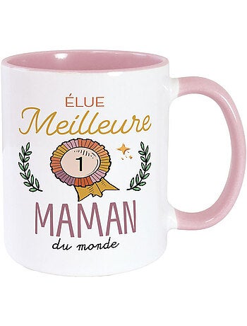 Roze decoratieve mok van keramiek – 'Elected Best Mom of the World'