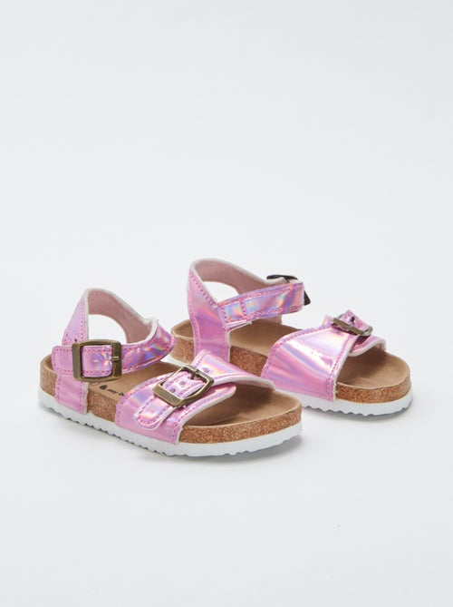 Roze holografische 'My beach spirit'-sandalen - Kiabi