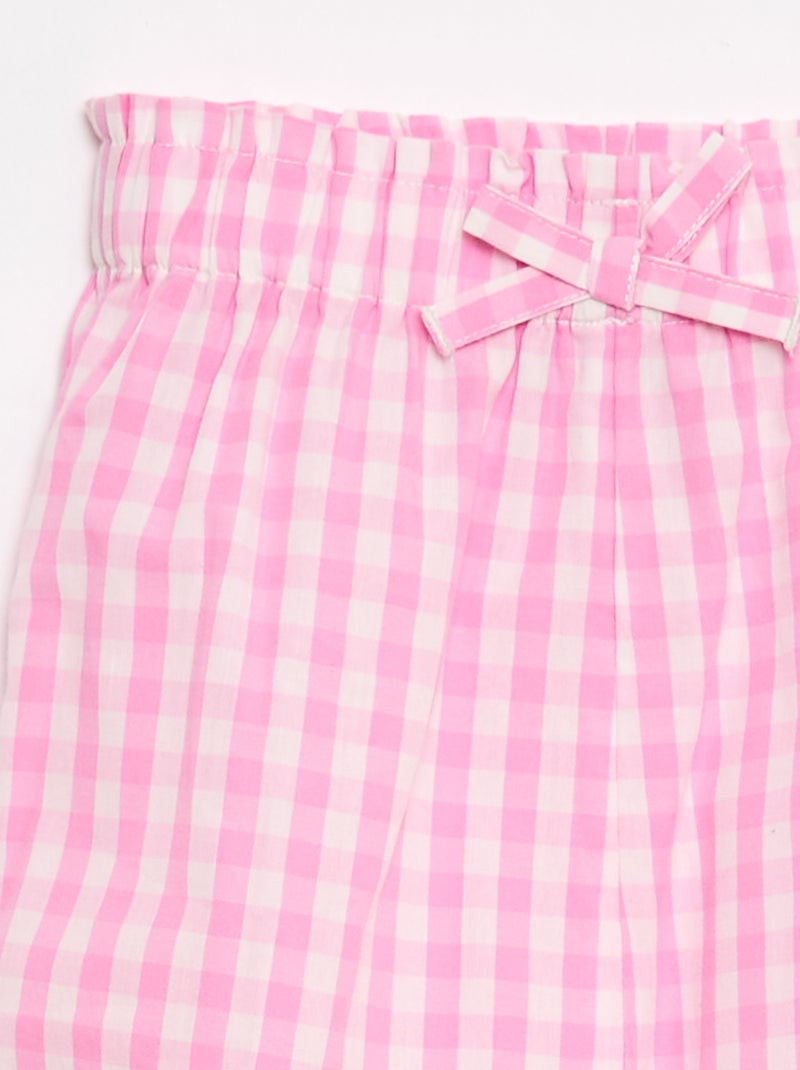 Roze vichybroek van katoenpopeline Rose - Kiabi