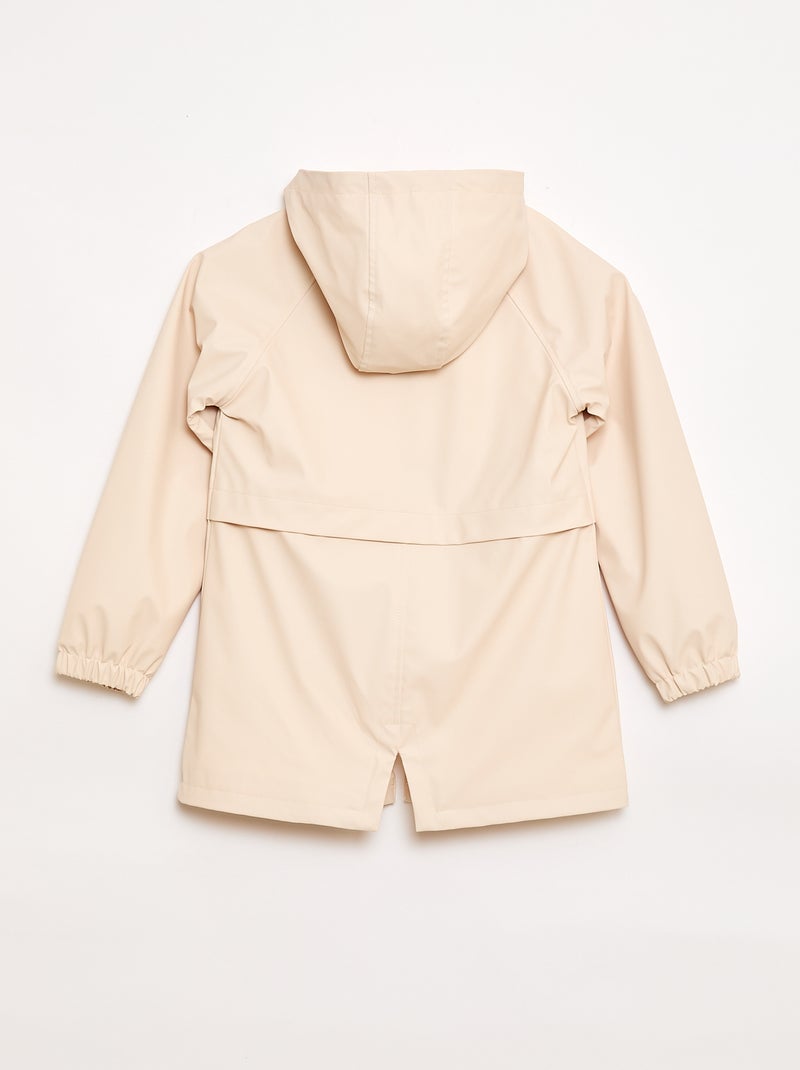 Rubberen parka met capuchon Biege - Kiabi