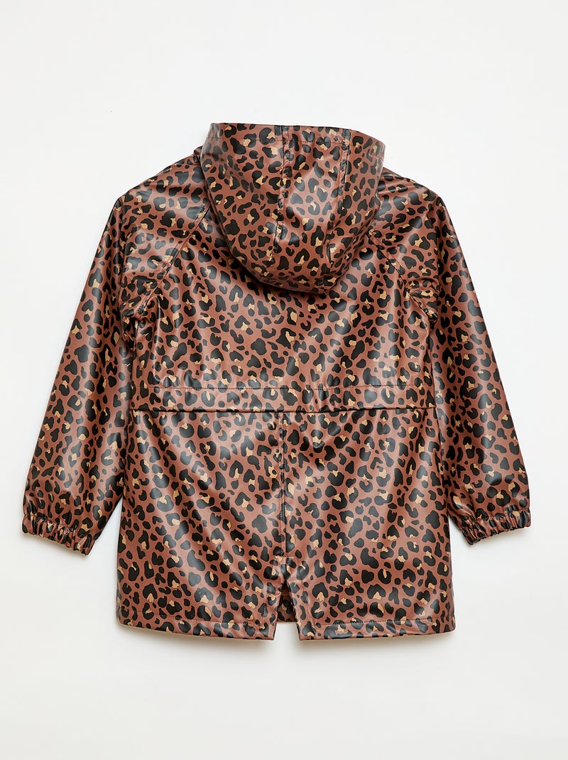 Rubberen parka met capuchon Bruin - Kiabi
