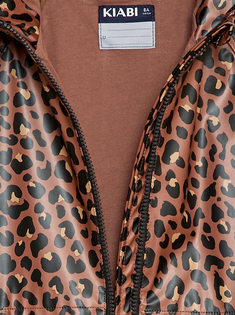 Rubberen parka met capuchon Bruin - Kiabi