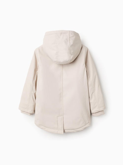 Rubberen parka met capuchon en jersey voering - Kiabi