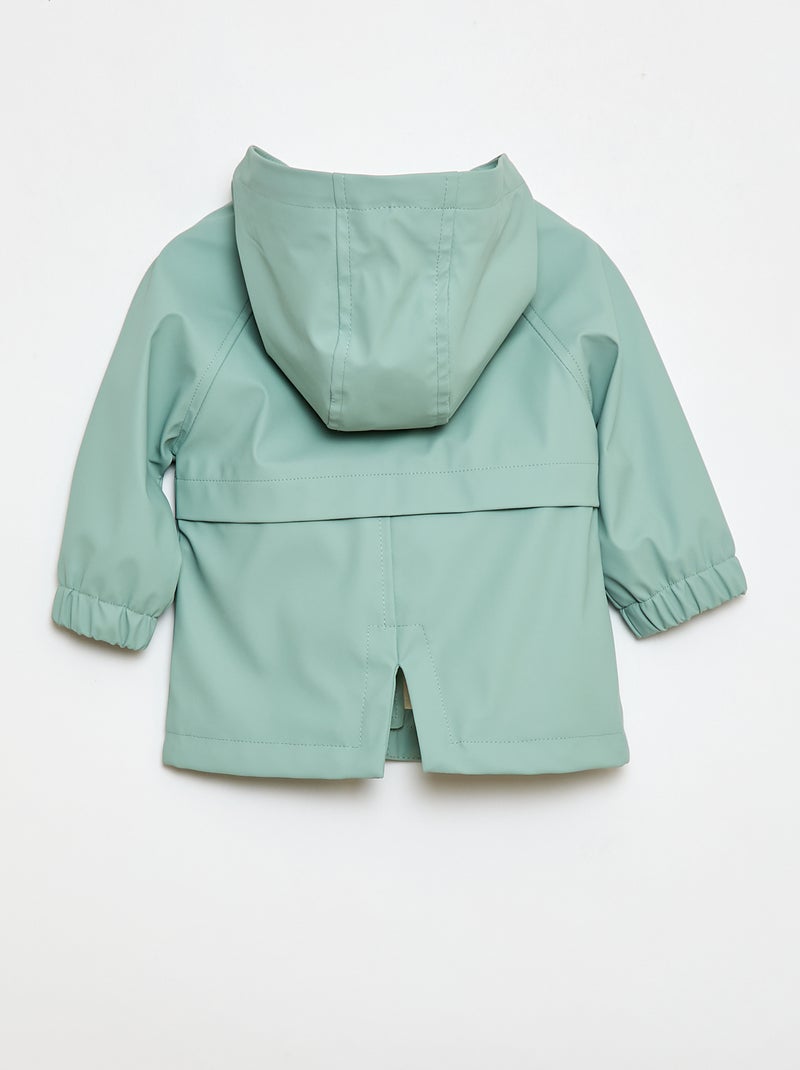 Rubberen parka met kap Groen - Kiabi