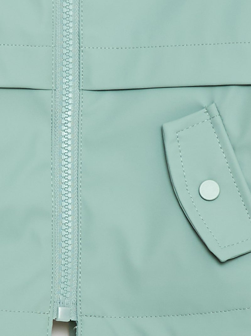 Rubberen parka met kap Groen - Kiabi
