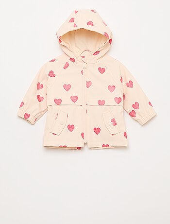 Rubberen parka met kap
