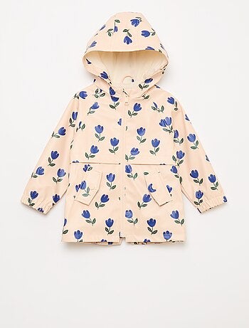 Rubberen parka met kap