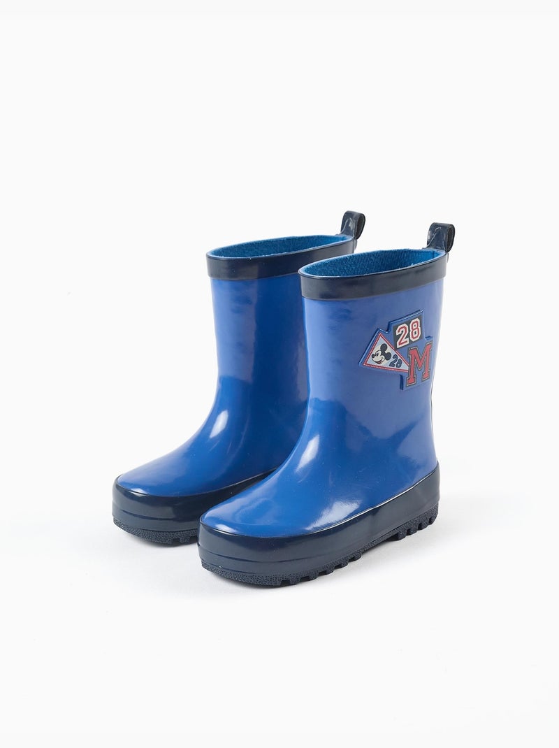 Rubberen regenlaarzen met Mickey-prints Blauw Blauw - Kiabi