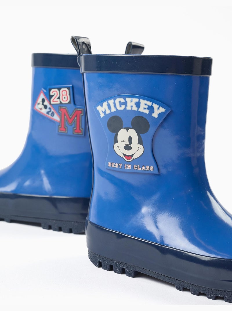 Rubberen regenlaarzen met Mickey-prints Blauw Blauw - Kiabi