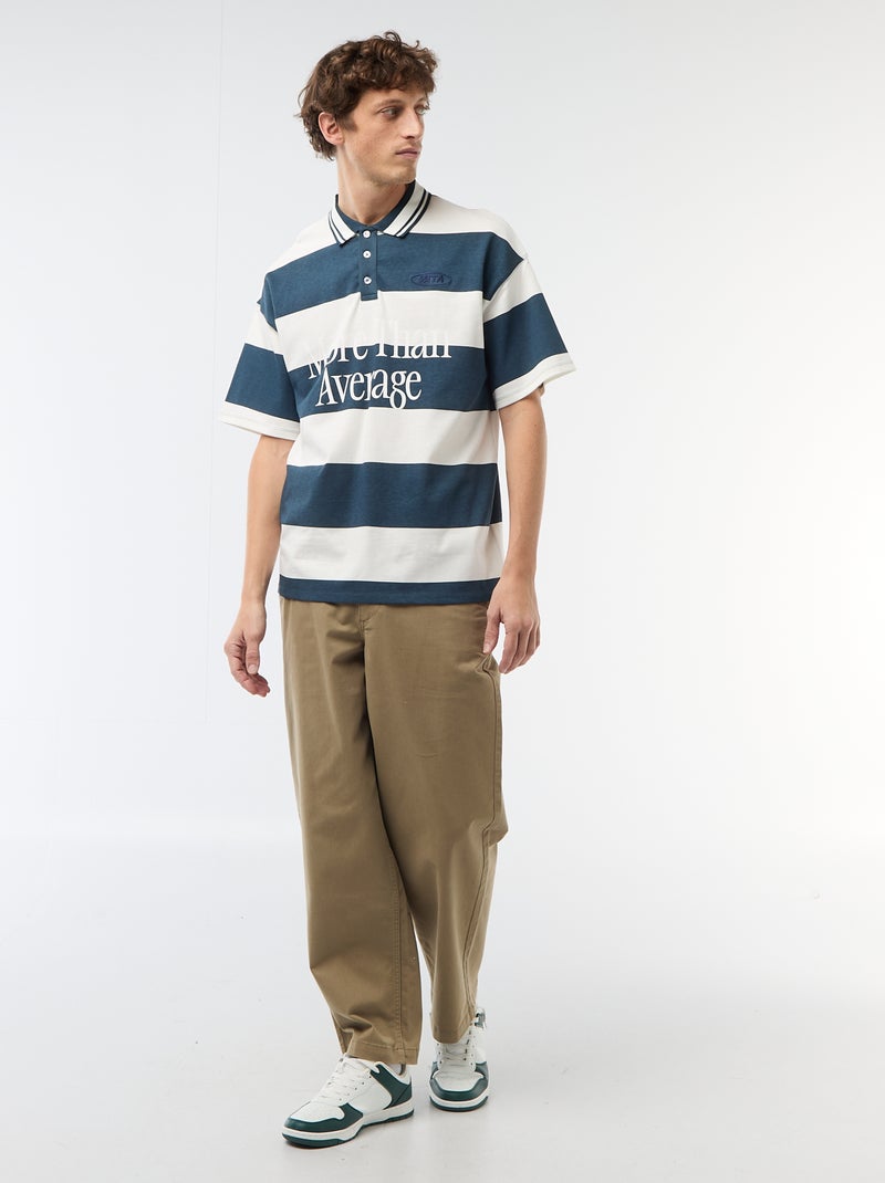 Rugby polo met korte mouwen Blauw - Kiabi