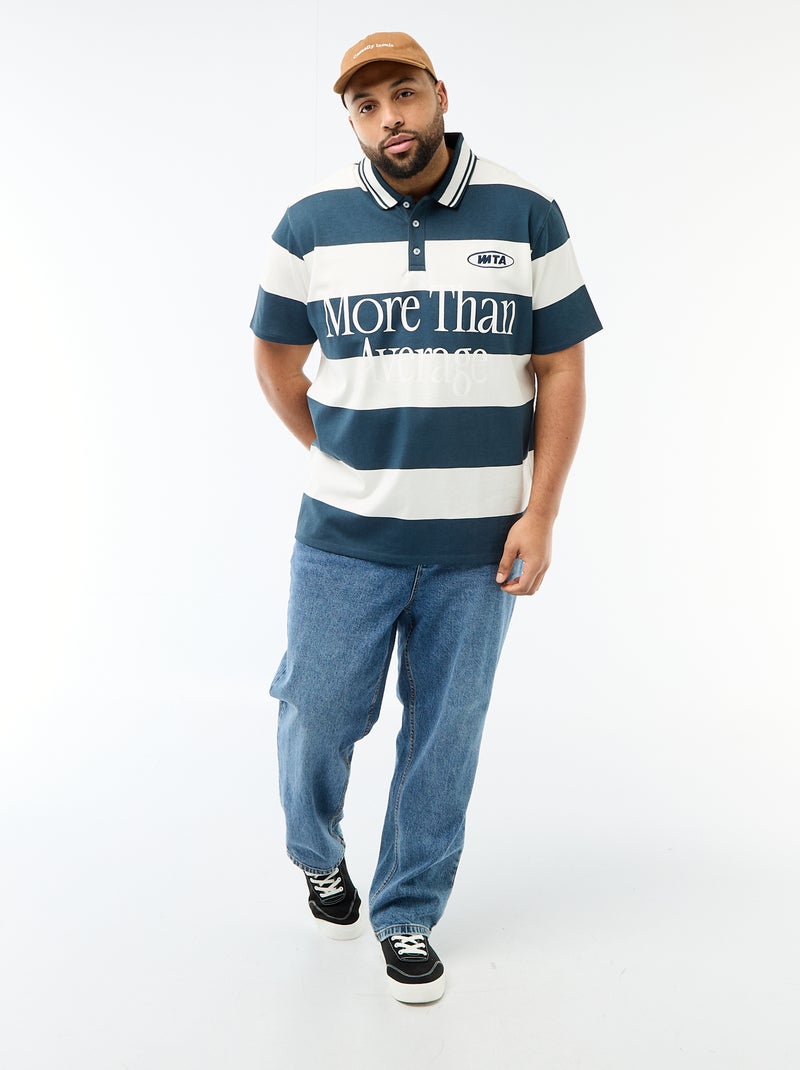 Rugbypolo met korte mouwen Blauw - Kiabi