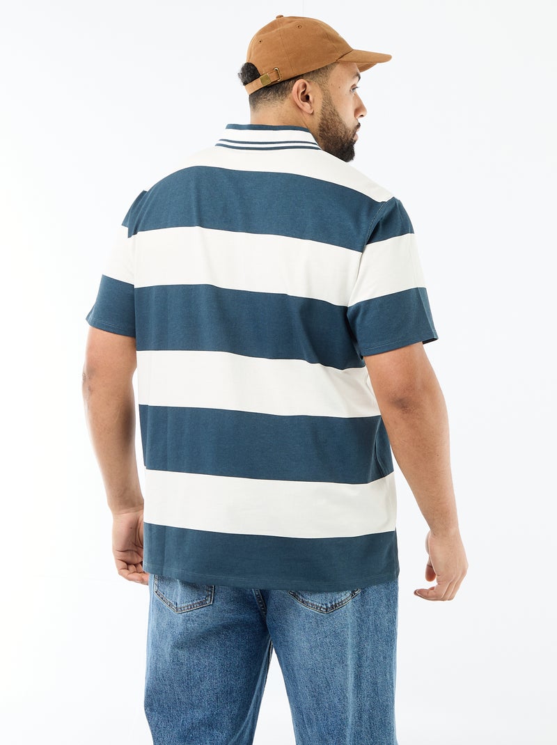 Rugbypolo met korte mouwen Blauw - Kiabi