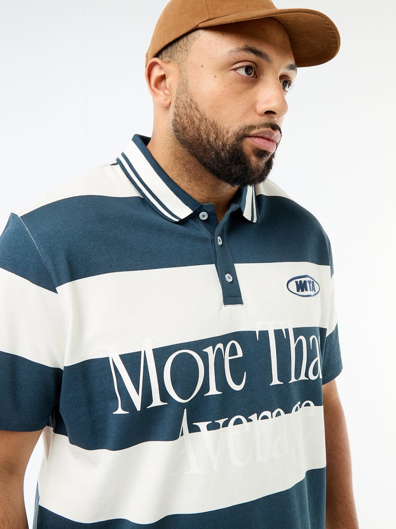 Rugbypolo met korte mouwen Blauw - Kiabi