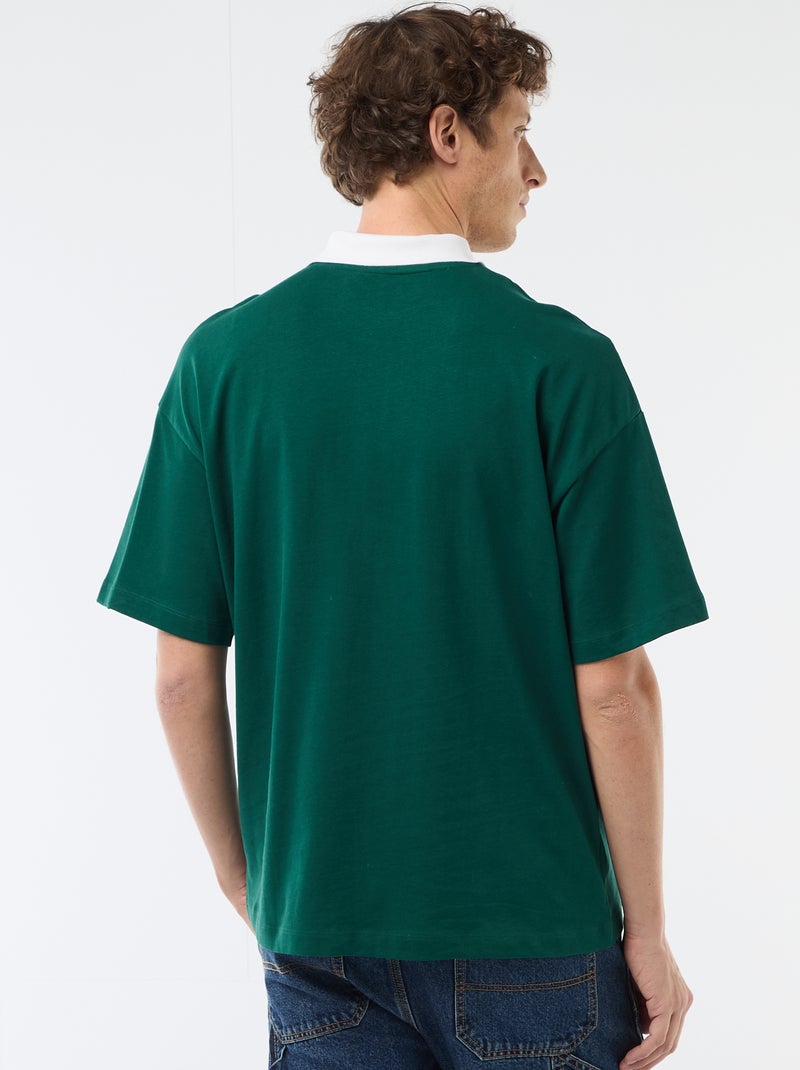 Rugbypolo met korte mouwen Groen - Kiabi