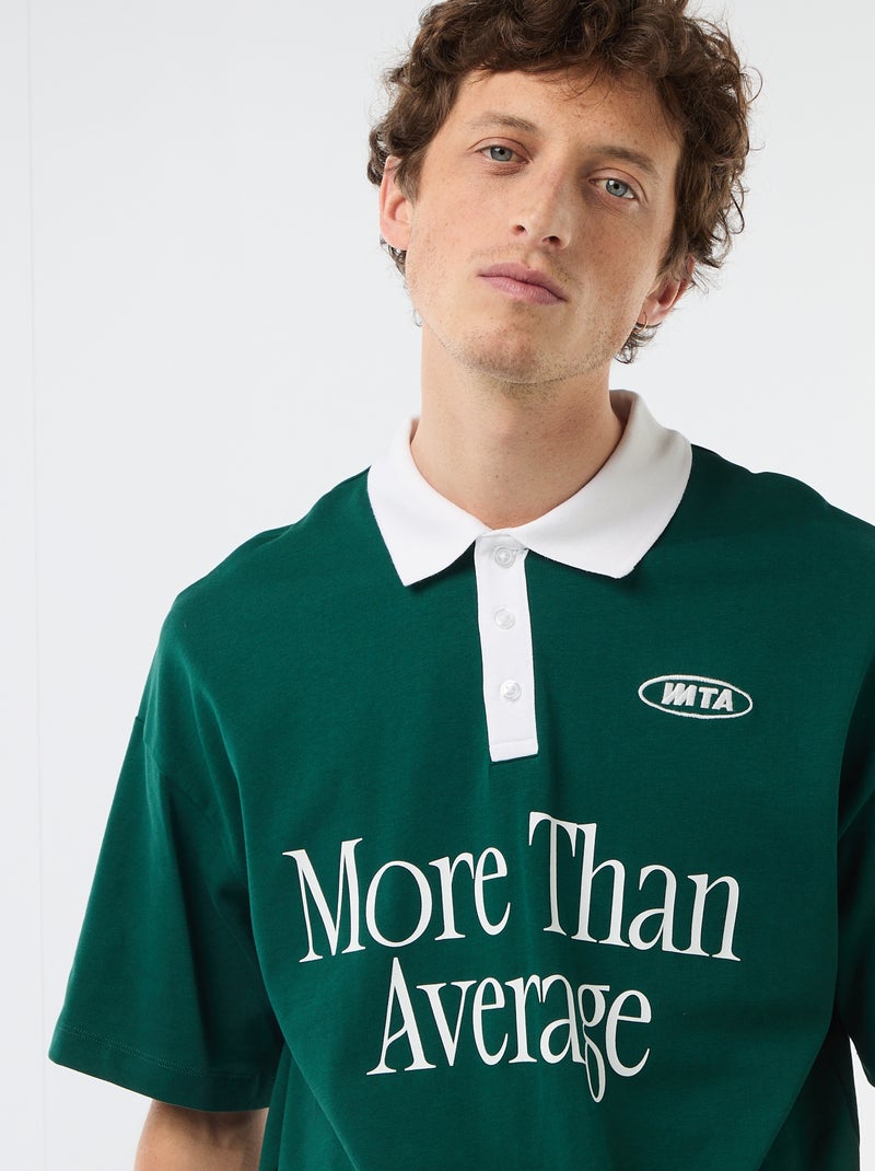 Rugbypolo met korte mouwen Groen - Kiabi