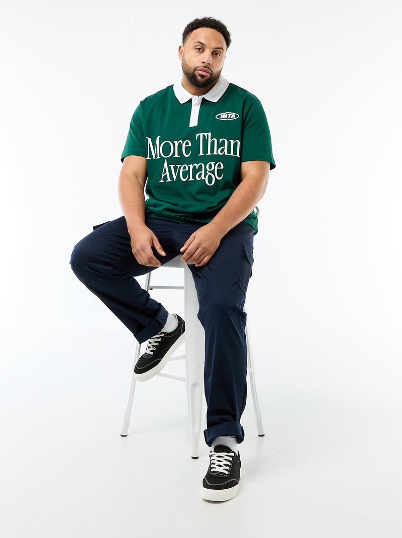 Rugbypolo met korte mouwen Groen - Kiabi