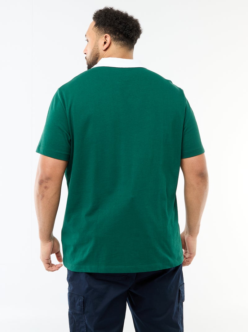 Rugbypolo met korte mouwen Groen - Kiabi