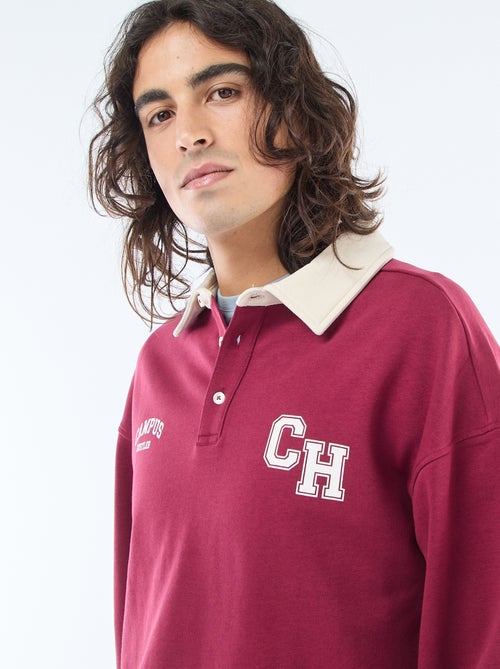 Rugbystijl polo met lange mouwen - Kiabi