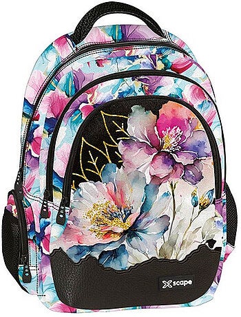 Rugzak 42 cm bloemen watercolor met 2 vakken met ritssluiting cmp