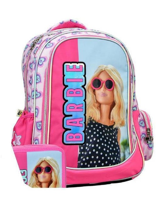 Rugzak Barbie van synthetische stof glanzend met motief hart - Kiabi Rugzak Barbie van synthetische stof glanzend met motief hart - Kiabi