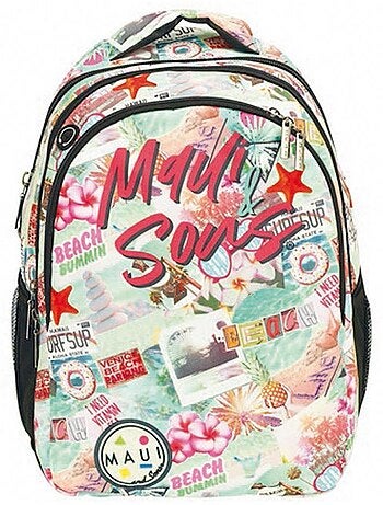 Rugzak bedrukt strand 48 cm - 2 vakken met ritssluiting - Maui & Sons