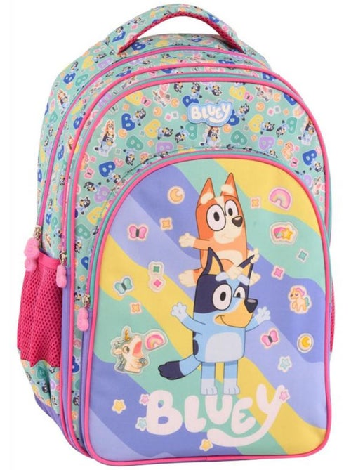 Rugzak Bluey 42 cm met stickers - 2 vakken - Bleuie - Kiabi