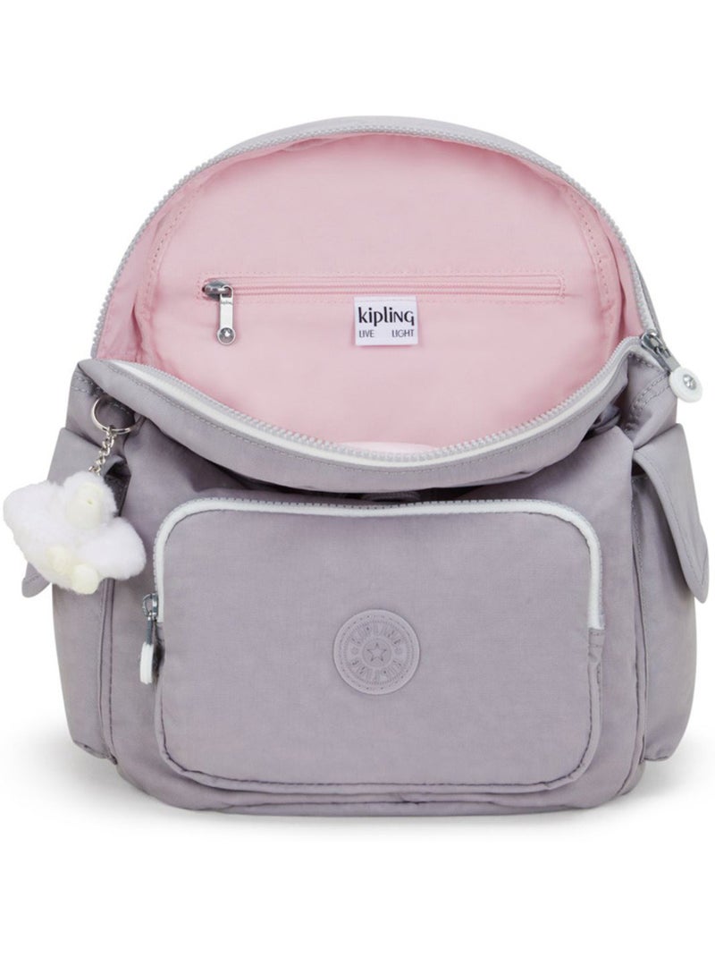 Rugzak Kipling City Pack S 33 cm 13 L waterdicht met aap Grijs - Kiabi