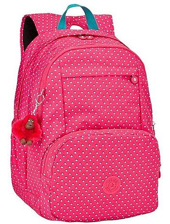 Rugzak Kipling Hahnee motief stippen met 2 vakken met ritssluiting 47 cm
