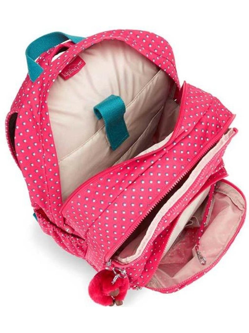 Rugzak Kipling Hahnee motief stippen met 2 vakken met ritssluiting 47 cm Roze - Kiabi