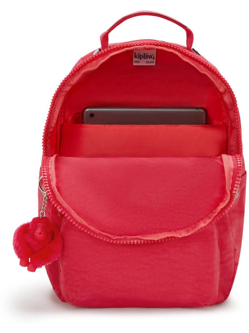 Rugzak Kipling Seoul S Resort Pink 35 cm - met vak protectrice voor tablet Rood - Kiabi